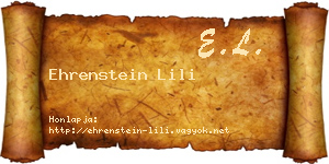 Ehrenstein Lili névjegykártya